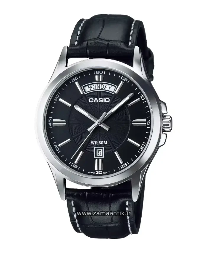 ساعت مچی مردانه کاسیو Casio مدل MTP-1381D-3AV ساعت مچی مردانه کاسیو Casio مدل MTP-1381D-3AV یکی از شیک‌ترین و جذاب‌ترین مدل‌های کلاسیک مردانه کاسیو است؛ ساعتی با صفحه سبز خاص، بند استیل مقاوم، نمایش روز و تاریخ و مقاومت آب ۵۰ متر که آن را به یک گزینه ایده‌آل برای استفاده روزمره، استایل رسمی و حتی تیپ‌های نیمه‌اسپرت تبدیل کرده است. این مدل یکی از پرفروش‌ترین‌های کاسیو در سال‌های اخیر بوده و دلیلش کاملاً مشخص است: طراحی فوق‌العاده جذاب، کیفیت بالا، قیمت منطقی و کاملاً اورجینال بودن. ✨ صفحه سبز جذاب؛ خاص، متفاوت و چشم‌نواز نقطهٔ قوت اصلی این مدل، صفحه سبز خوش‌رنگ آن است؛ رنگی خاص که روی مچ واقعاً می‌درخشد و به ساعت جلوه‌ای لوکس و مردانه می‌دهد. ترکیب صفحه سبز با بدنه و بند استیل نقره‌ای باعث شده این مدل هم برای استایل‌های رسمی مناسب باشد و هم برای استفاده روزمره. ابعاد کیس 46.6 × 39.9 × 8.9 میلی‌متر طراحی شده تا نه خیلی بزرگ باشد و نه کوچک؛ روی دست کاملاً خوش‌فرم و پرستیژ دیده می‌شود. 💧 مقاومت آب ۵۰ متر – مناسب استفاده روزمره این ساعت دارای 50M Water Resistance است. یعنی بدون نگرانی می‌توانید آن را در شرایط زیر استفاده کنید: شست‌وشوی دست باران رطوبت فعالیت روزمره (برای شنا و دوش توصیه نمی‌شود.) 🕒 نمایش روز و تاریخ – کاربردی و دقیق این مدل علاوه بر عقربه‌های ساعت، دقیقه و ثانیه، دارای: ✔ نمایش تاریخ ✔ نمایش کامل روزهای هفته می‌باشد. برای یک ساعت کلاسیک مردانه، وجود نمایش روز و تاریخ یک امتیاز بزرگ محسوب می‌شود. 🔋 عمر باتری ۳ سال + موتور دقیق ژاپنی مجهز به باتری SR920SW با عمر تقریبی ۳ سال و دقت عملکرد ±20 ثانیه در ماه. کاسیو در موتورهای کوارتز همیشه یکی از بهترین‌های دنیاست؛ کم‌مصرف، دقیق و بادوام. 🔹 شیشه معدنی + بند استیل ضدزنگ شیشه Mineral Glass کاملاً مناسب استفاده روزمره است و مقاومت خوبی در برابر خط‌وخش‌های معمول دارد. بند استیل نیز با قفل Triple-Fold Clasp محکم بسته می‌شود و ظاهر لوکس و ماندگار دارد. ⭐ بخش مهم: اورجینال بودن (ساعت اصل) هیچ‌چیز بدتر از پرداخت پول برای ساعت فیک نیست؛ ساعت‌های فیک نه موتور قابل قبولی دارند، نه دقت، نه طول عمر و نه کیفیت ساخت. در عوض شما می‌توانید با یک هزینه مناسب، ساعت اصل کاسیو از یکی از معتبرترین برندهای اقتصادی جهان داشته باشید. در زمان‌تیک تمام ساعت‌ها: ✔ 100٪ اورجینال ✔ همراه با ضمانت مادام‌العمر اصالت ✔ خرید اعتباری با دیجی‌پی و ترب‌پی ✔ ارسال سریع ✔ پشتیبانی کامل به شما ارائه می‌شود. اگر دنبال ساعت مردانه اورجینال هستید، این مدل یکی از بهترین انتخاب‌های بازار است. ⭐ مناسب چه افرادی است؟ اگر دنبال یک ساعت هستید که: ✔ ظاهر رسمی + روزمره داشته باشد ✔ صفحه سبز خاص و متفاوت داشته باشد ✔ استیل و بسیار باکیفیت باشد ✔ نمایش روز و تاریخ داشته باشد ✔ مقاوم در برابر آب باشد ✔ تا سال‌ها بدون مشکل کار کند Casio MTP-1381D-3AV دقیقاً همان ساعتی است که می‌خواهید. ⭐ خرید از زمان‌تیک — بهترین ساعت فروشی رشت اگر در جستجوی: ساعت اورجینال رشت ساعت مردانه رشت ساعت کاسیو رشت ساعت اصل رشت ساعت فروشی گلسار رشت بهترین ساعت فروشی رشت هستید، زمان‌تیک بهترین و مطمئن‌ترین انتخاب شماست.